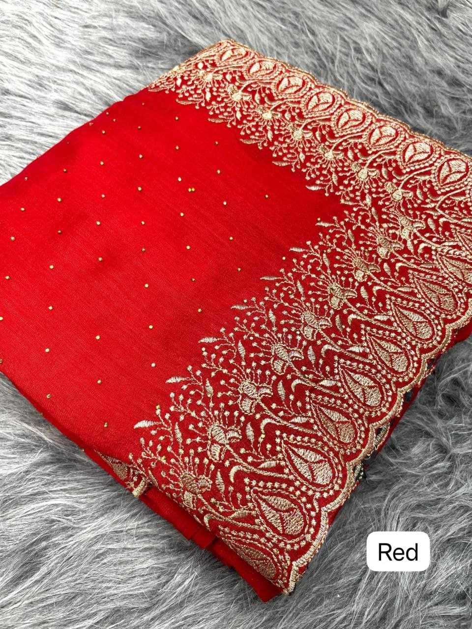 YNF VICHITRA SILK RIN143 420 SAREES WHOLESALE ZARI BORDER SILK EMBROIDERED SAREES MANUFACTURER