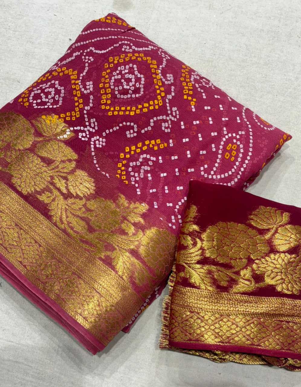 YNF BANDHANI SILK RIN152 NSD93 WHOLESALE TRADITIONAL FESTIVEL SAREE MANUFACTURER