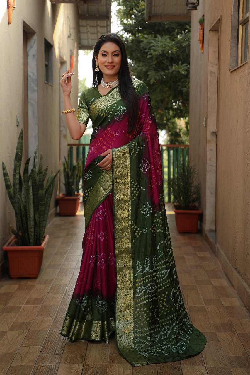 YNF BANDHEJ SILK RIN144 RANGOLI-2 SAREES WHOLESALE TRADITIONAL FESTIVEL LADIES BANDHE SILK SAREES FOR WEDDING MANUFACTURER