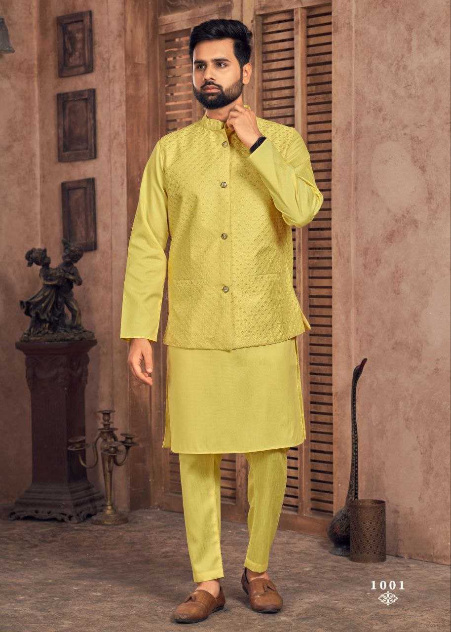 YNF BANGLORI SILK KESH246 MANYAVAR V-2 WHOLESALE MENS WEAR PATHANI SUIT SILK KURTA MANUFACTURER