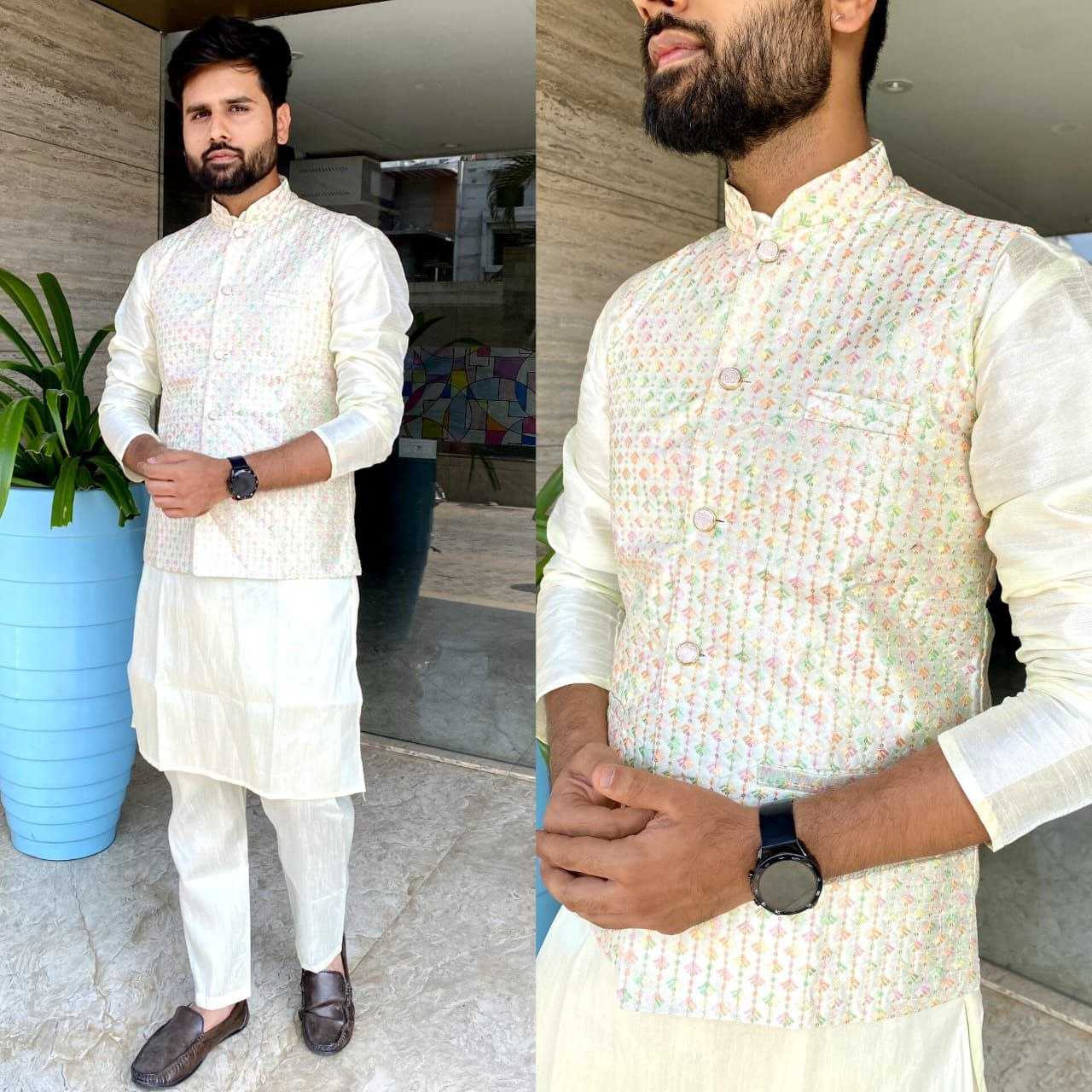 YNF BANGLORI SILK KESH246 MANYAVAR V-3 WHOLESALE MENS WEAR PATHANI SUIT SILK KURTA MANUFACTURER