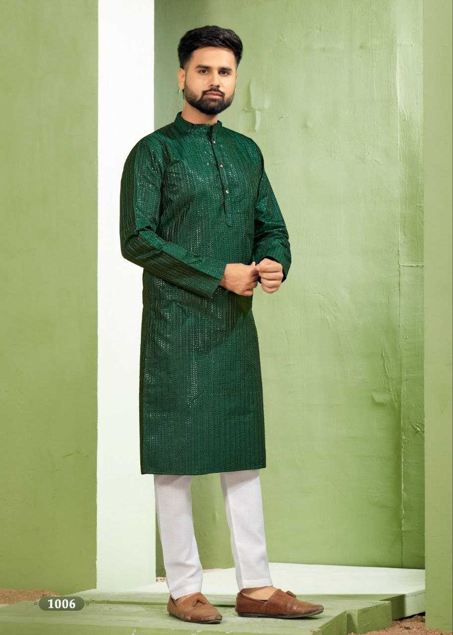 YNF BANGLORI SILK KESH246 ROYAL MEN V-6 MENS WEAR WHOLESALE SILK KURTA EMBROIDERED KUTRA PAJAMA MANUFACTURER