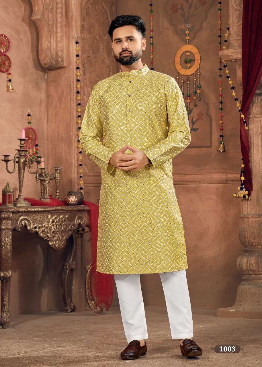 YNF BANGLORI SILK KESH246 ROYAL MEN V-8 MENS WEAR WHOLESALE SILK KURTA EMBROIDERED KUTRA PAJAMA MANUFACTURER