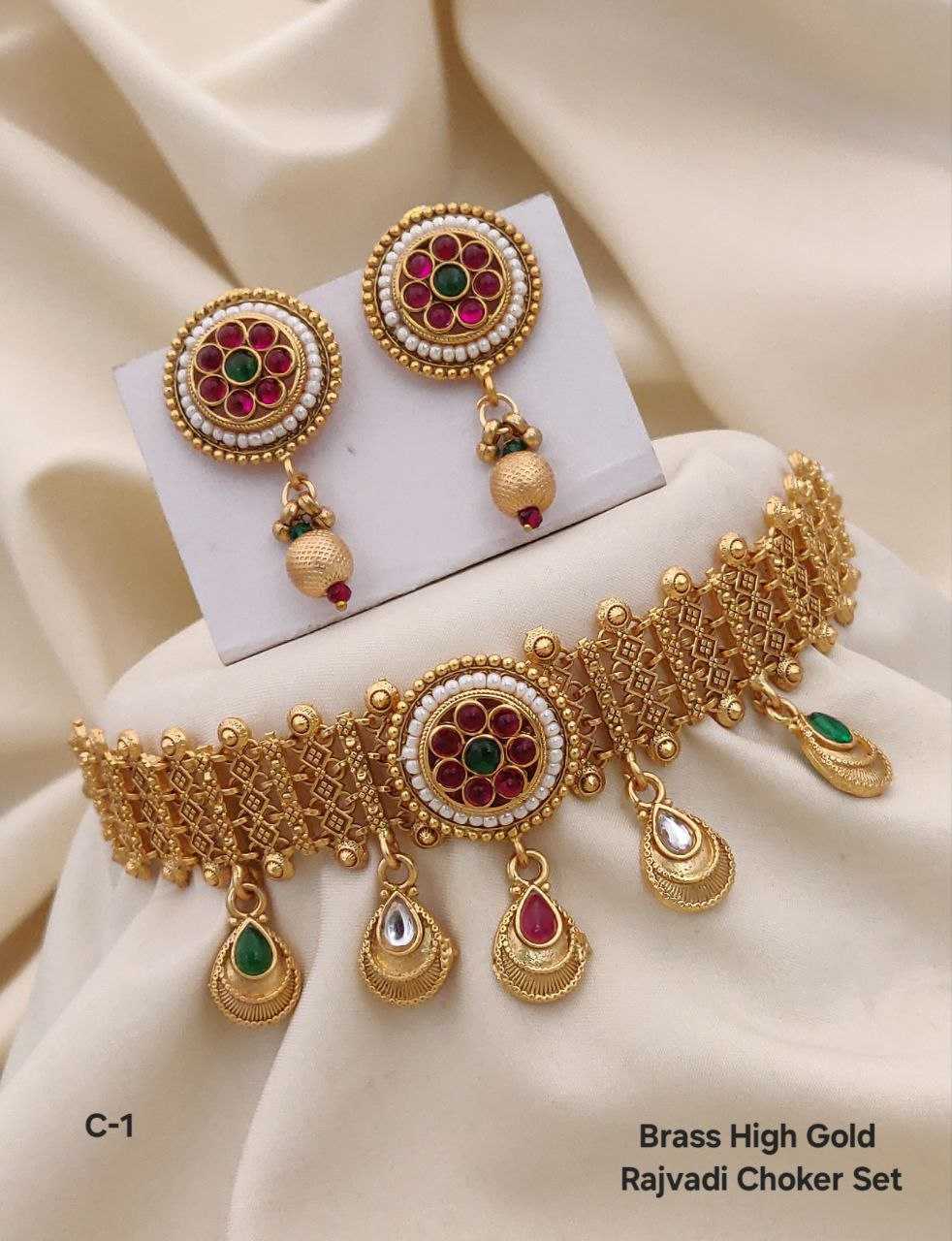 YNF BRASS KESH193 ROR134 WOMENS JEWELLERY WHOLESALE CHOKER NECKLACES KUNDAN NECKLACES SET MANUFACTURER