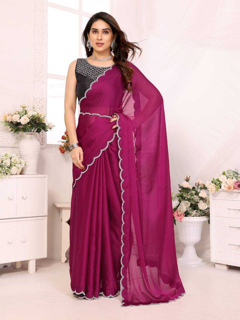 YNF CHIFFON KESH245 RNF14 SAREES WHOLESALE CHIFFON PARTY WEAR SEQUNIS STONE WORK SAREES MANUFACTURER