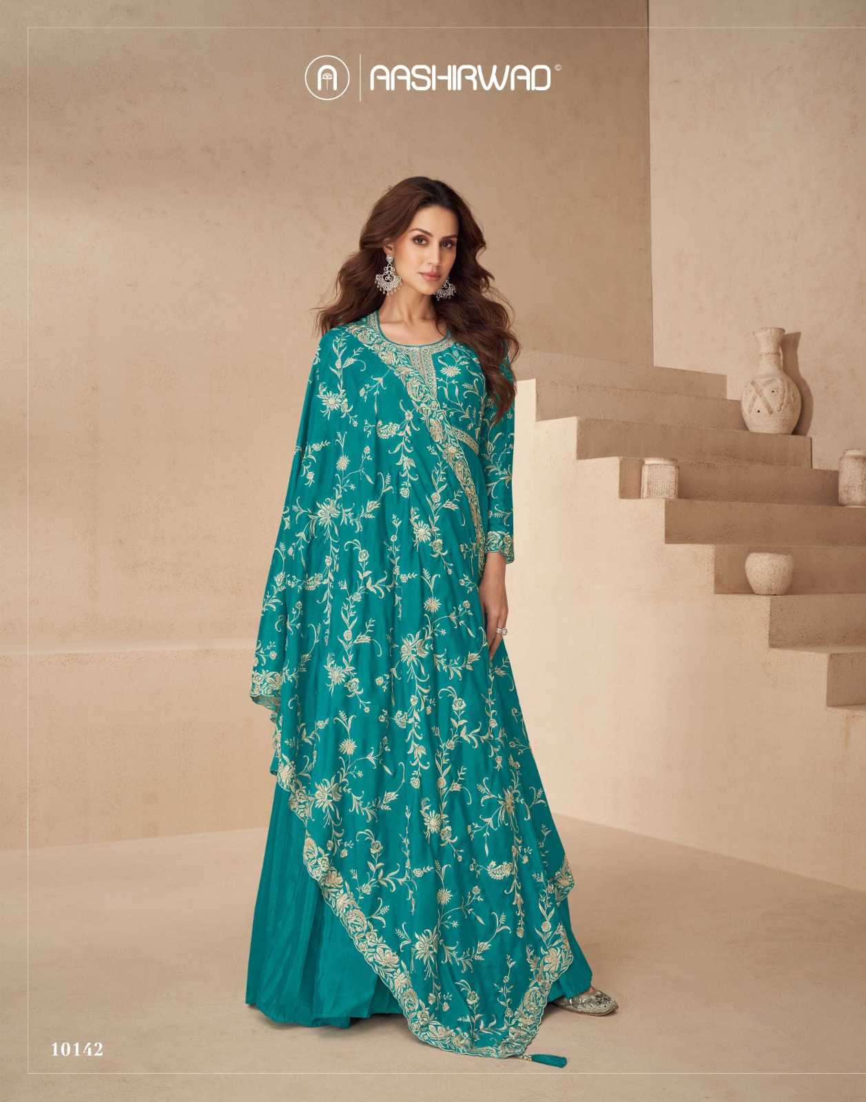 YNF CHINON SILK AASHIRWAD KESH233 KAYSERIA CLOTHING BRANDS WHOLESALE GOWN MANUFACTURER
