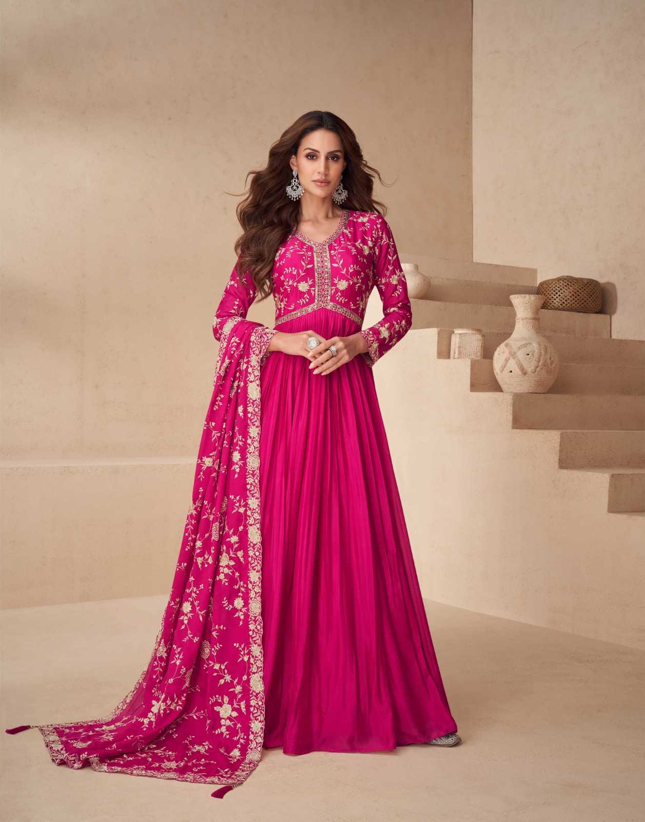 YNF CHINON SILK AASHIRWAD KESH233 KAYSERIA CLOTHING BRANDS WHOLESALE GOWN MANUFACTURER