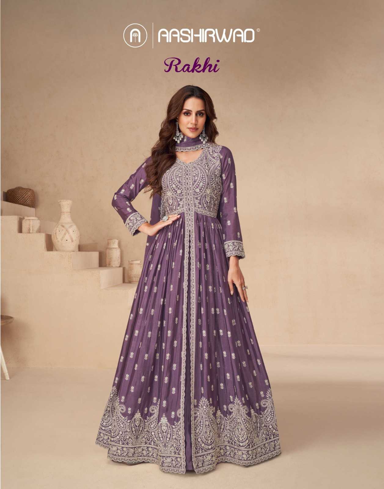 YNF CHINON SILK AASHIRWAD KESH233 RAKHI CLOTHING BRANDS WHOLESALE GOWN MANUFACTURER