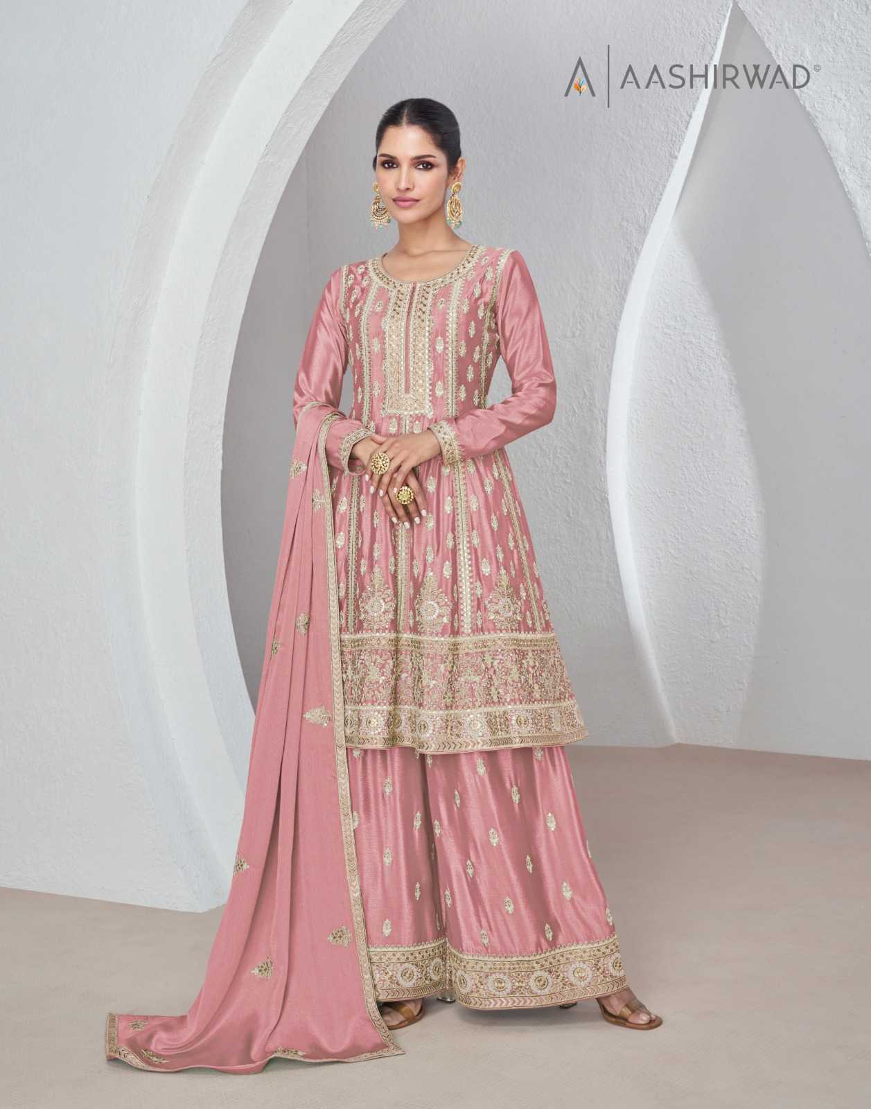 YNF CHINON SILK AASHIRWAD KESH233 SAJDA CLOTHING BRANDS WHOLESALE SUITS MANUFACTURER