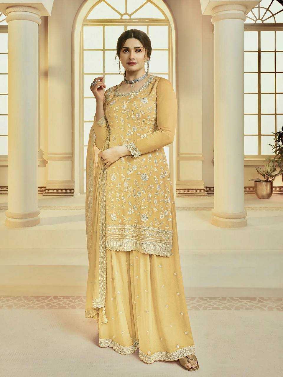 YNF CHINON SILK KESH157 1667 SUITS & DRESSES WHOLESALE EMBROIDERY PALAZZO LADIES SILK WEDDING SUITS MANUFACTURER