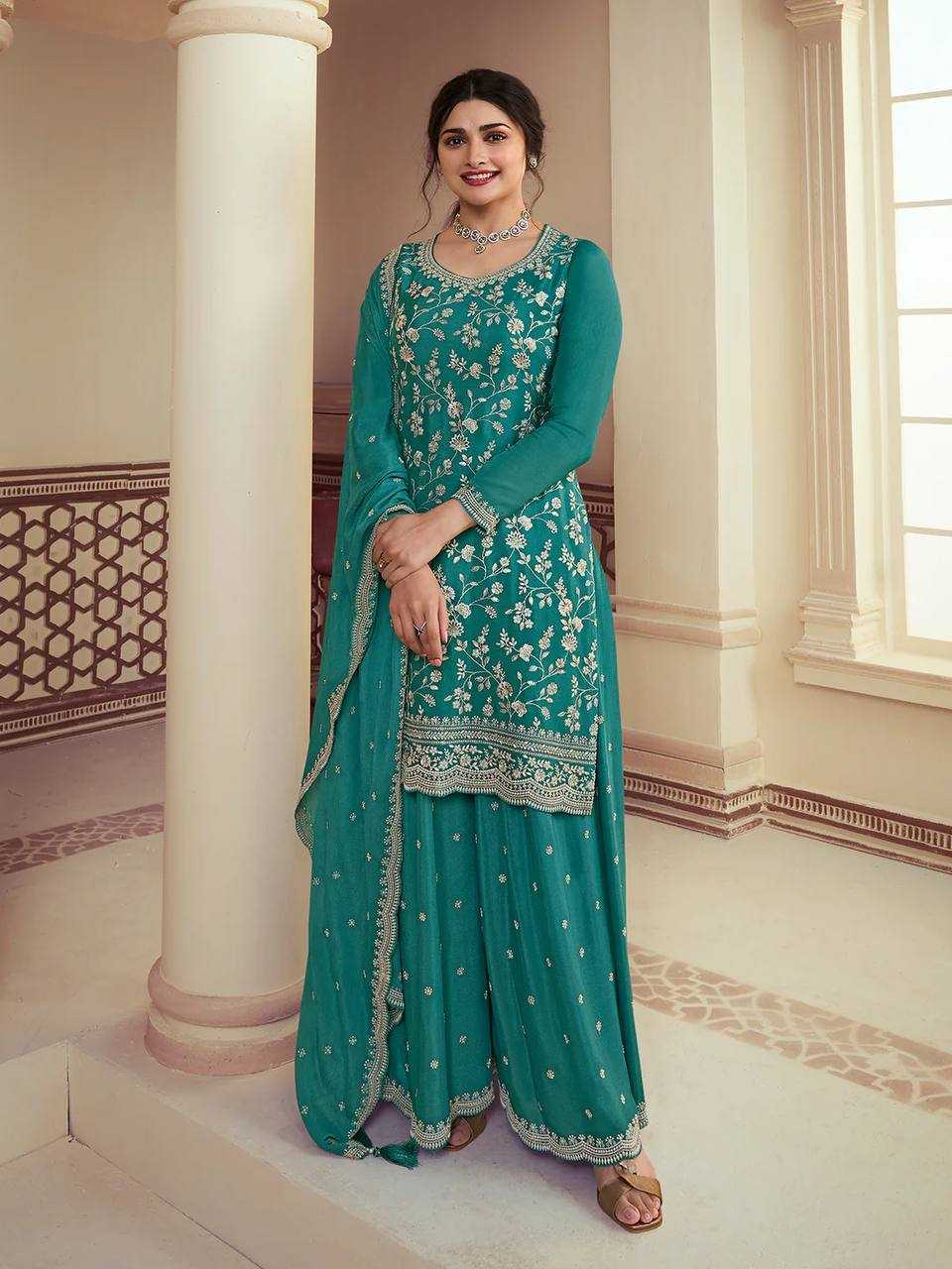 YNF CHINON SILK KESH157 1667 SUITS & DRESSES WHOLESALE EMBROIDERY PALAZZO LADIES SILK WEDDING SUITS MANUFACTURER