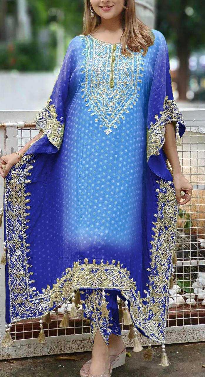 YNF CHINON SILK KESH157 1669 SUITS & DRESSES WHOLESALE EMBROPIDERY PEINTED SILK KAFTAN DRESS DHOTI SALWAR SUITS MANUFACTURE