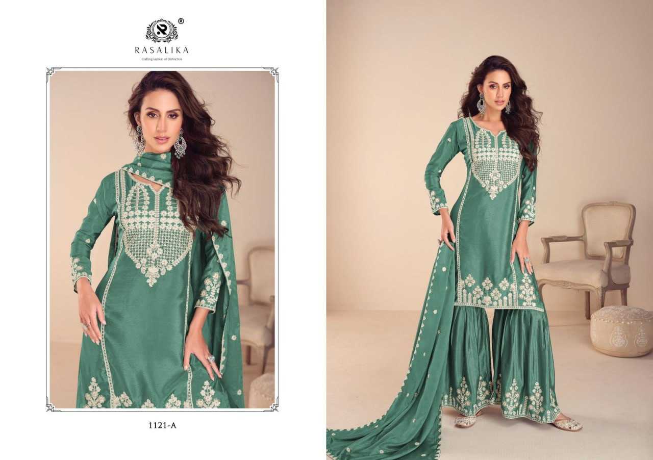 YNF CHINON SILK RASALIKA KESH233 MEHFIL CLOTHING BRANDS WHOLESALE SUITS MANUFACTURER