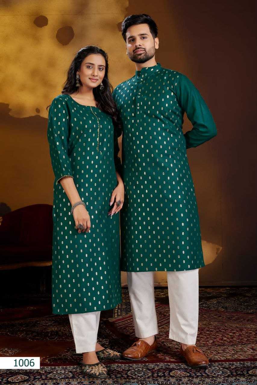 YNF COTTON KESH246 Couple Dream COUPLE WEAR WHOLESALE MENS KURTA PAYJAM & FEMALE KURTIS BOTTOM MANUFACTURER