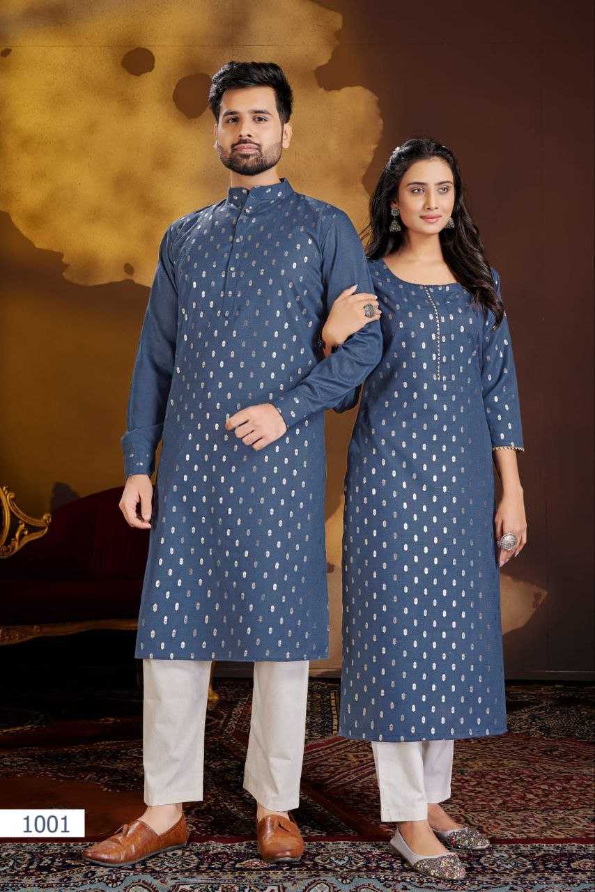 YNF COTTON KESH246 Couple Dream COUPLE WEAR WHOLESALE MENS KURTA PAYJAM & FEMALE KURTIS BOTTOM MANUFACTURER