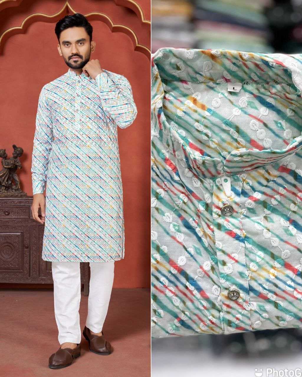 YNF COTTON KESH246 Schiffli 2.0 MENS WEAR WHOLESALE MEN COTTON KURTA MEN CHIKAN KURTA MANUFACTURER