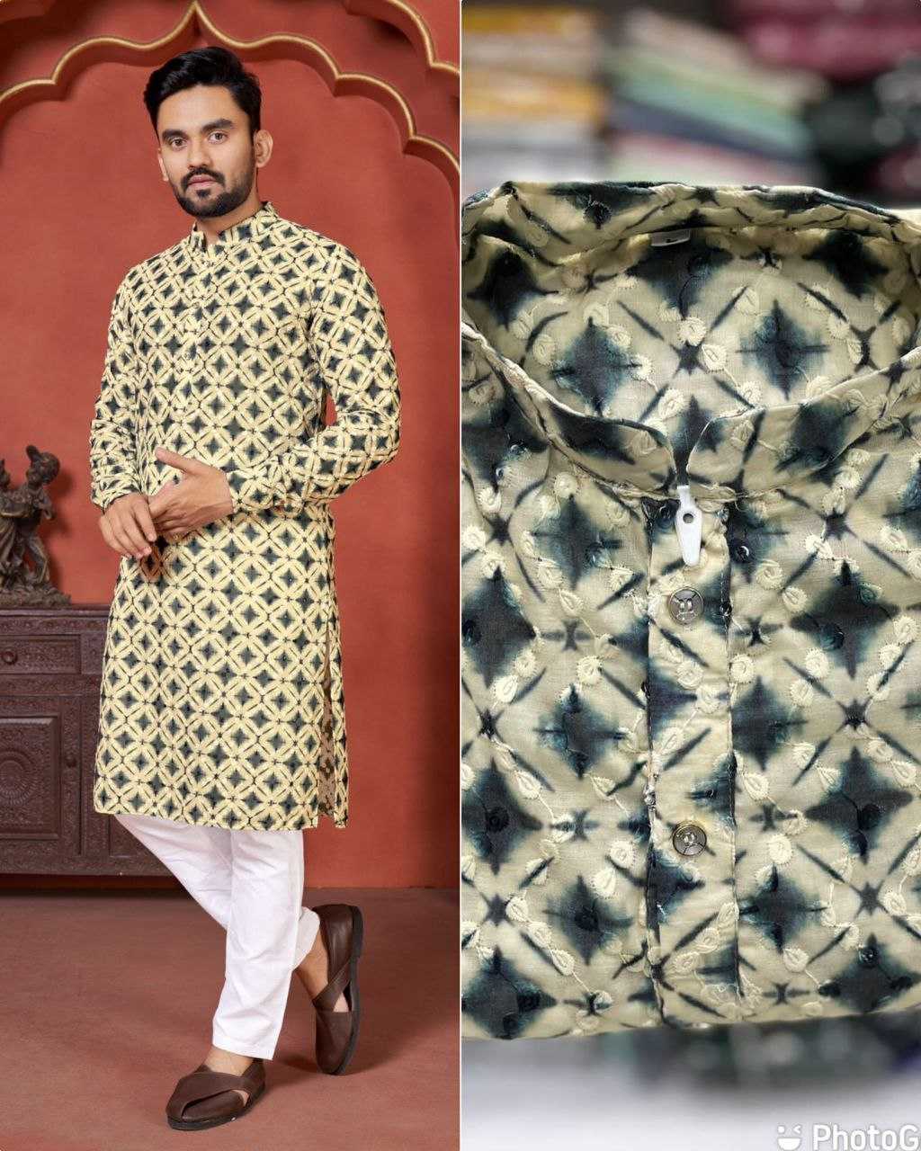 YNF COTTON KESH246 Schiffli 2.0 MENS WEAR WHOLESALE MEN COTTON KURTA MEN CHIKAN KURTA MANUFACTURER