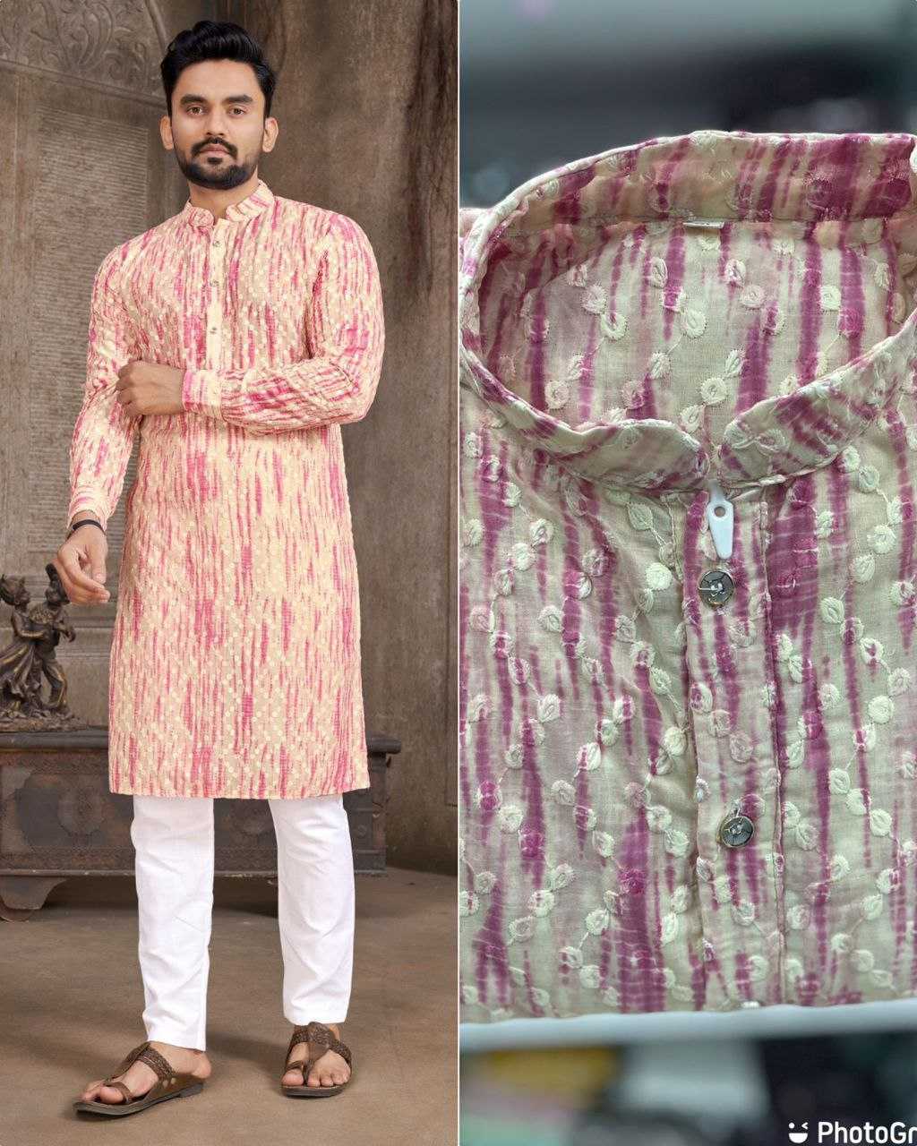 YNF COTTON KESH246 Schiffli 2.0 MENS WEAR WHOLESALE MEN COTTON KURTA MEN CHIKAN KURTA MANUFACTURER