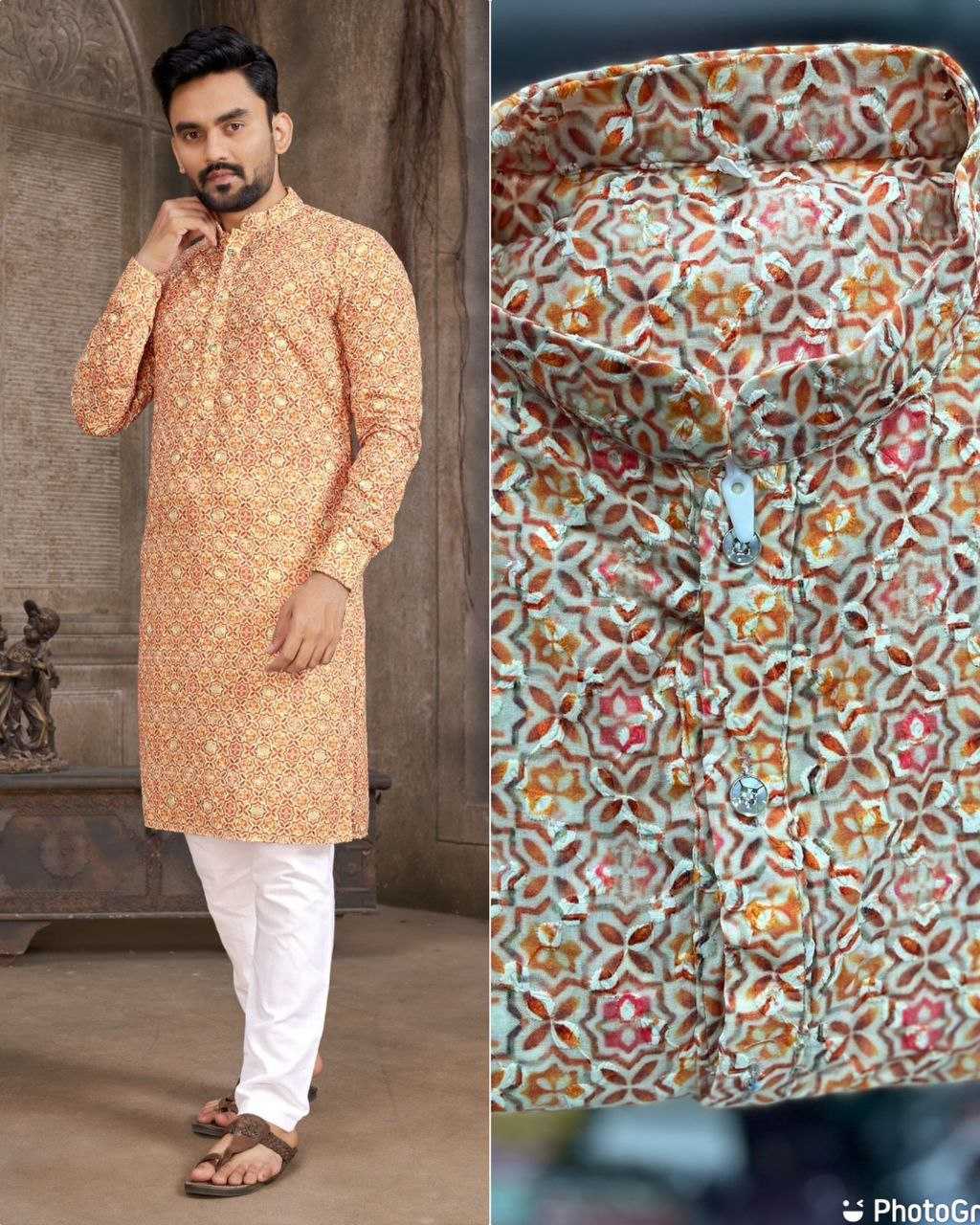 YNF COTTON KESH246 Schiffli 2.0 MENS WEAR WHOLESALE MEN COTTON KURTA MEN CHIKAN KURTA MANUFACTURER