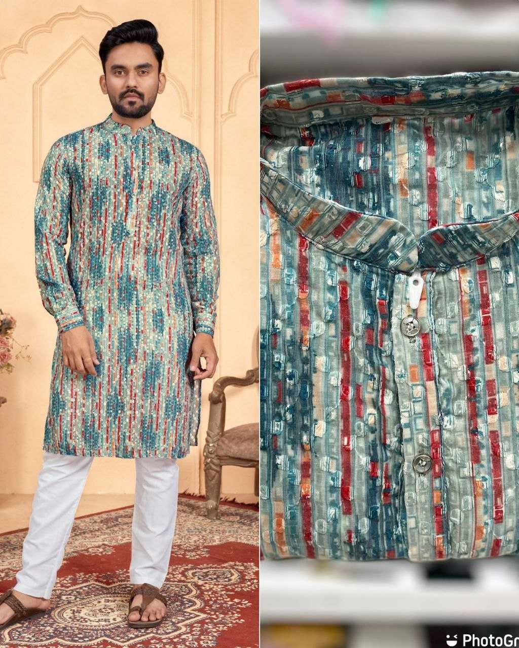 YNF COTTON KESH246 Schiffli 2.0 MENS WEAR WHOLESALE MEN COTTON KURTA MEN CHIKAN KURTA MANUFACTURER