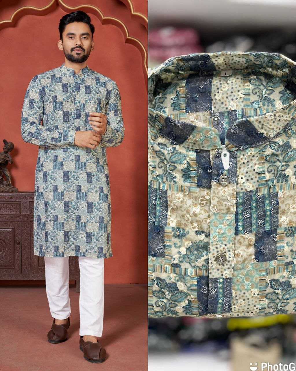 YNF COTTON KESH246 Schiffli 2.0 MENS WEAR WHOLESALE MEN COTTON KURTA MEN CHIKAN KURTA MANUFACTURER