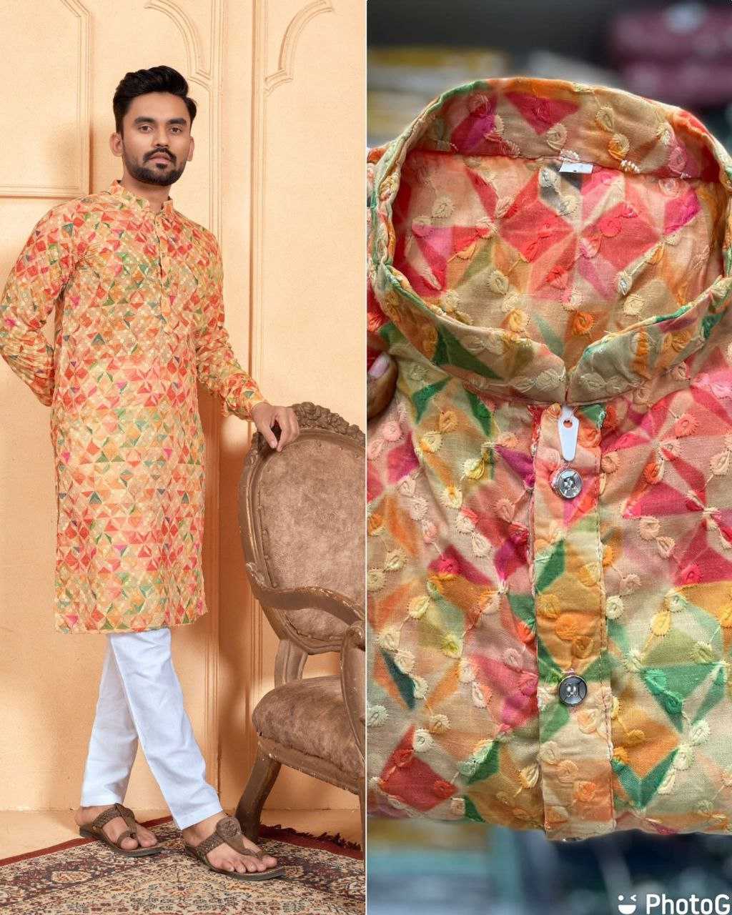 YNF COTTON KESH246 Schiffli 2.0 MENS WEAR WHOLESALE MEN COTTON KURTA MEN CHIKAN KURTA MANUFACTURER