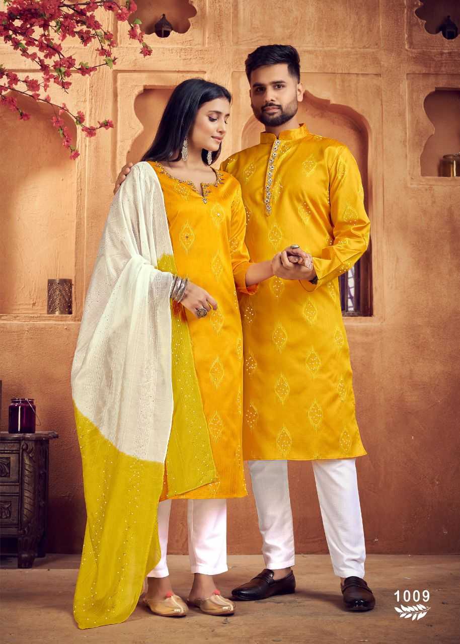 YNF COTTON RIN131 11 COUPLE WEAR WHOLESALE MENS KURTA PAYJAM & FEMALE KURTIS BOTTOM MANUFACTURER