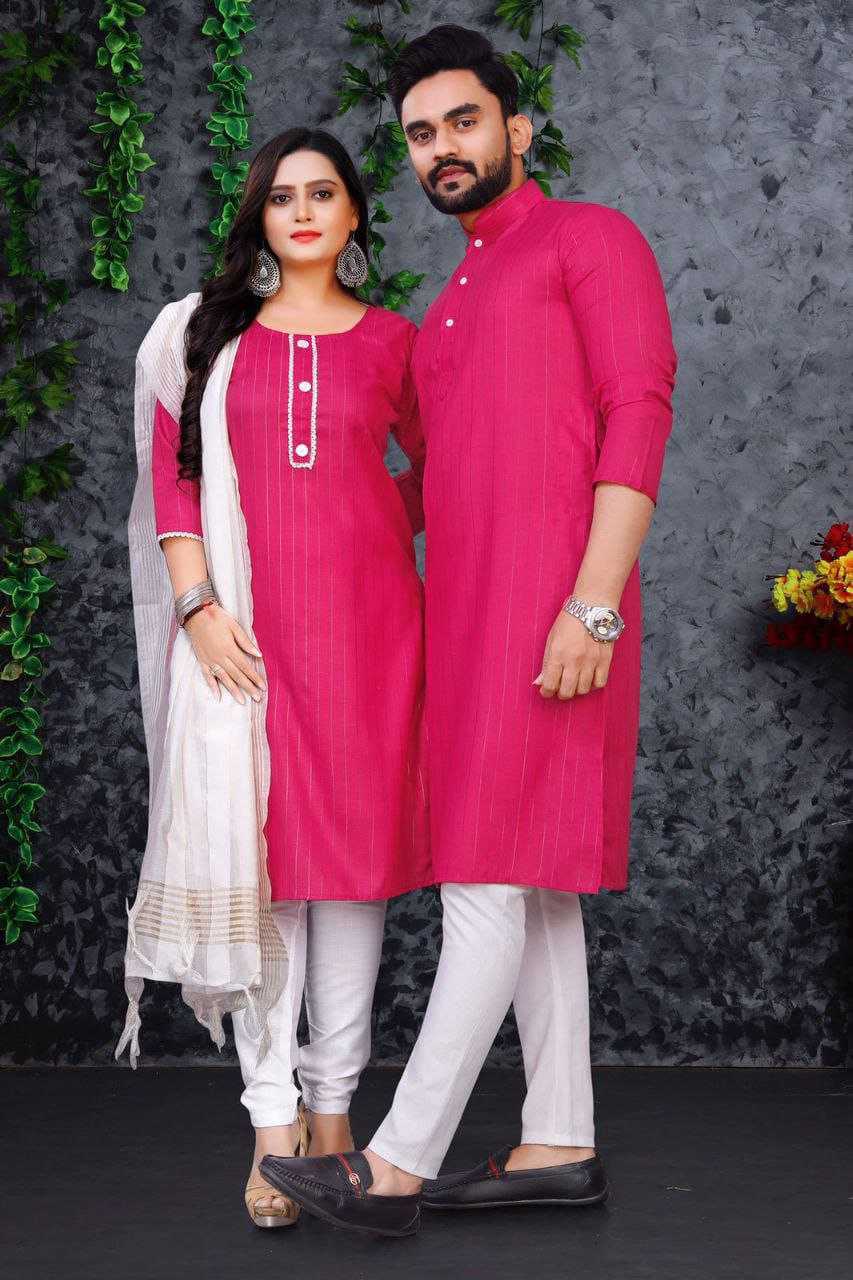 YNF COTTON RIN173 SNX01 COUPLE WEAR WHOLESALE MENS KURTA PAYJAM & FEMALE KURTIS BOTTOM MANUFACTURER