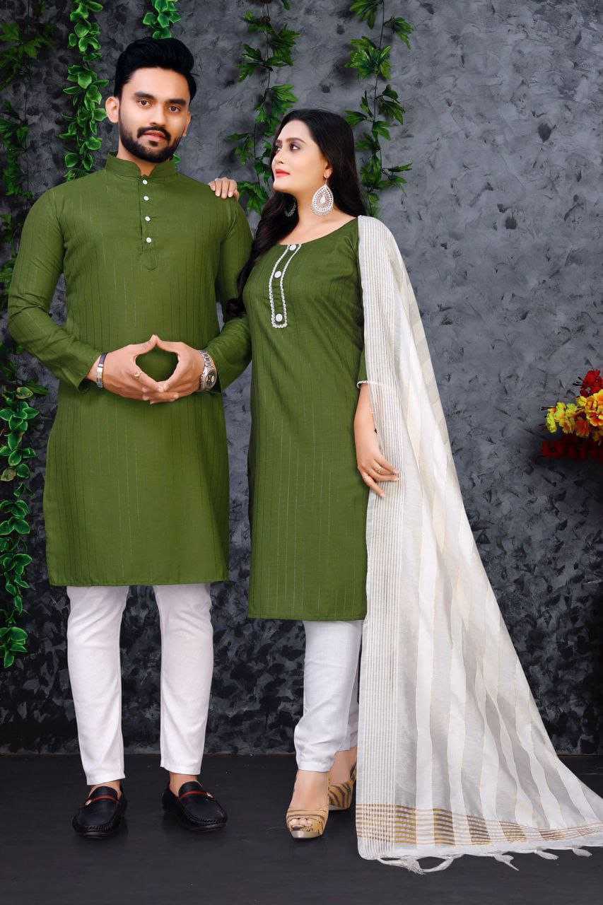 YNF COTTON RIN173 SNX01 COUPLE WEAR WHOLESALE MENS KURTA PAYJAM & FEMALE KURTIS BOTTOM MANUFACTURER