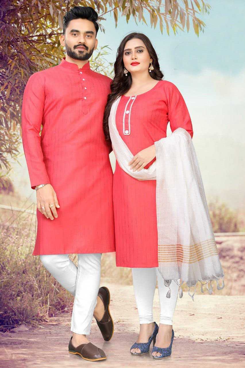 YNF COTTON RIN173 SNX01 COUPLE WEAR WHOLESALE MENS KURTA PAYJAM & FEMALE KURTIS BOTTOM MANUFACTURER