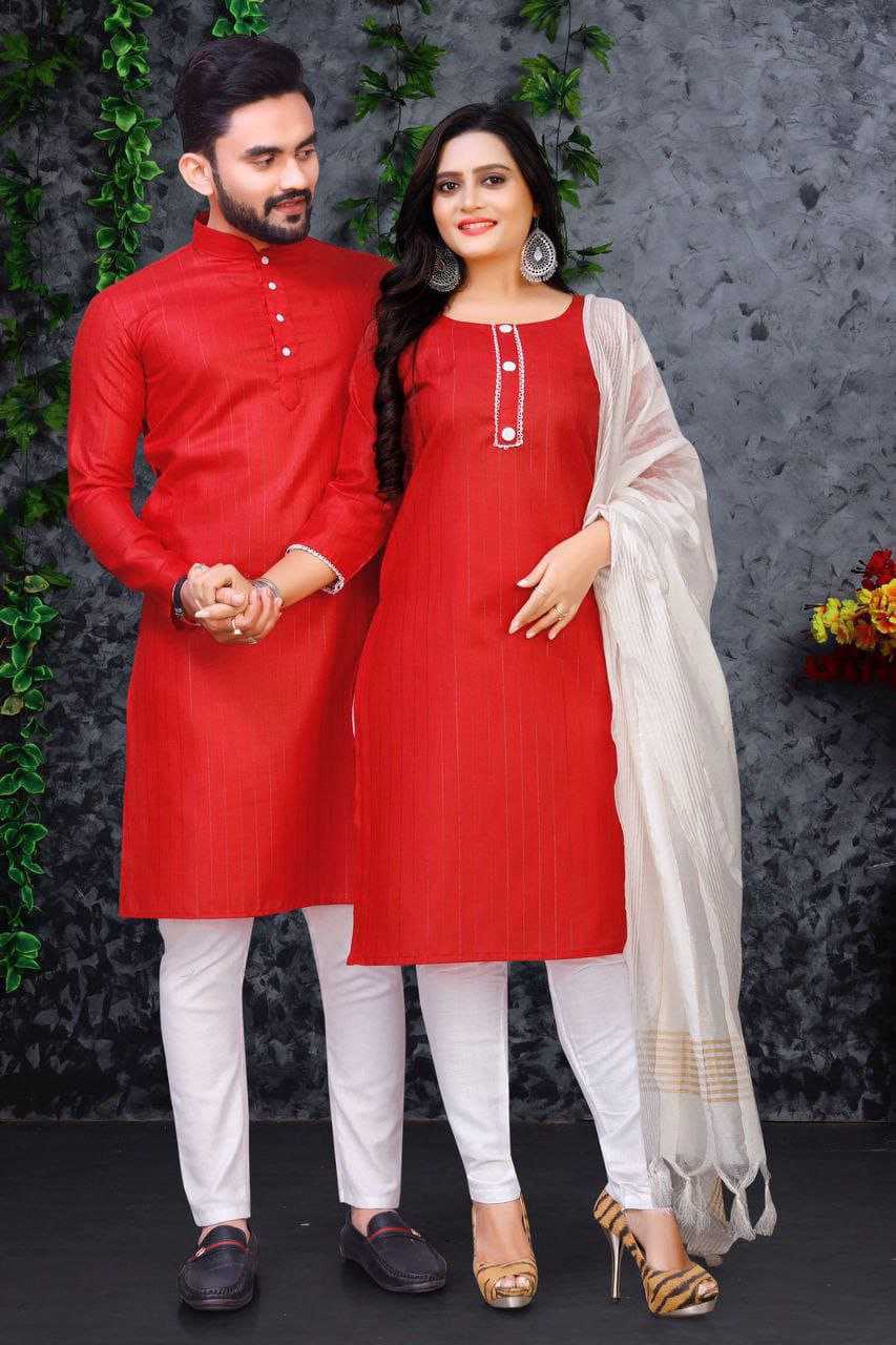 YNF COTTON RIN173 SNX01 COUPLE WEAR WHOLESALE MENS KURTA PAYJAM & FEMALE KURTIS BOTTOM MANUFACTURER