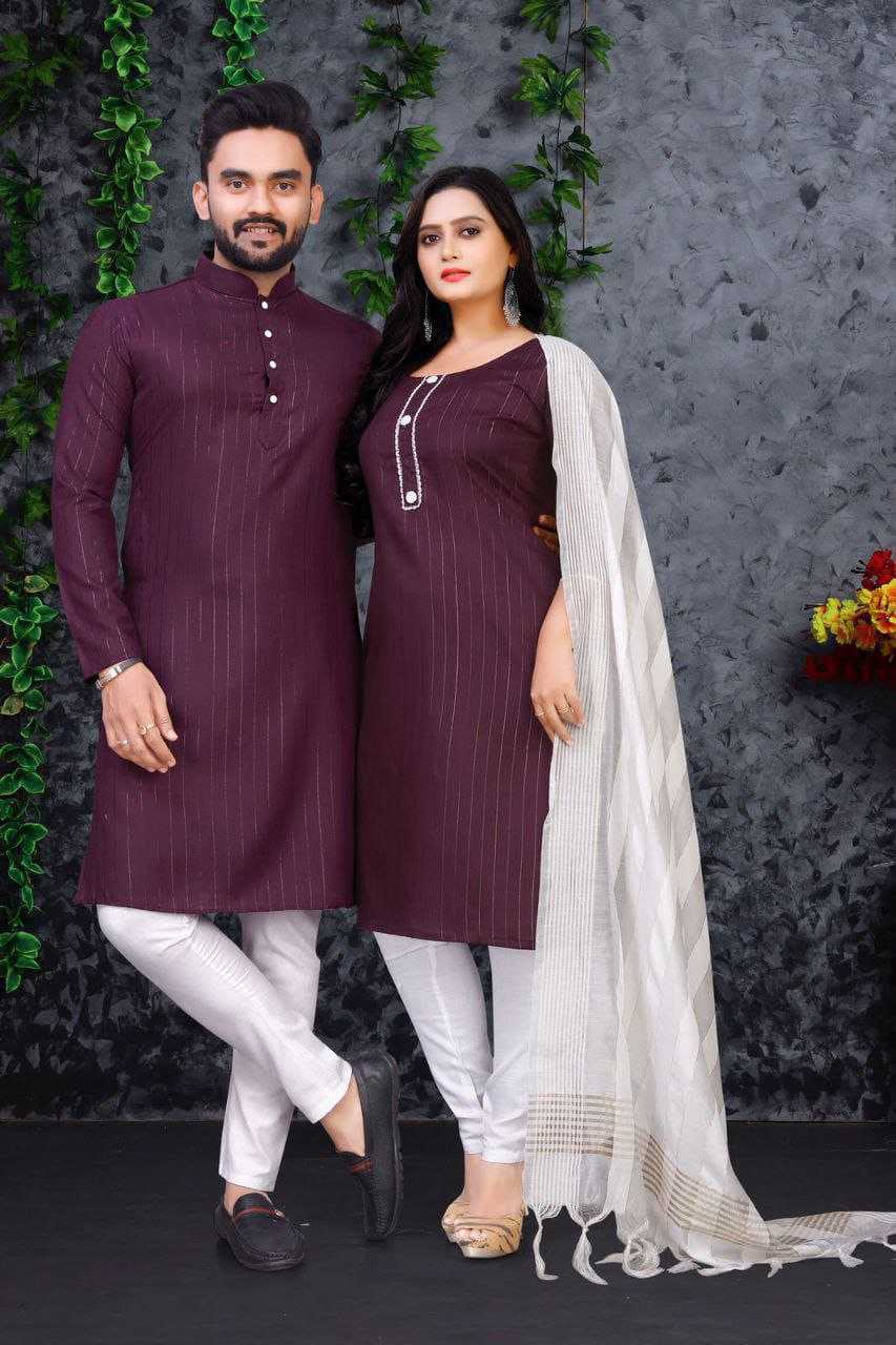 YNF COTTON RIN173 SNX01 COUPLE WEAR WHOLESALE MENS KURTA PAYJAM & FEMALE KURTIS BOTTOM MANUFACTURER