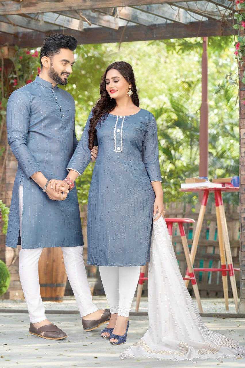 YNF COTTON RIN173 SNX01 COUPLE WEAR WHOLESALE MENS KURTA PAYJAM & FEMALE KURTIS BOTTOM MANUFACTURER