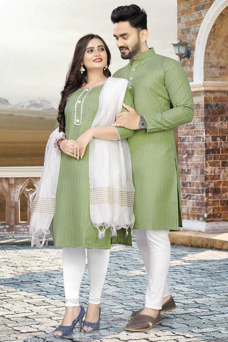 YNF COTTON RIN173 SNX01 COUPLE WEAR WHOLESALE MENS KURTA PAYJAM & FEMALE KURTIS BOTTOM MANUFACTURER