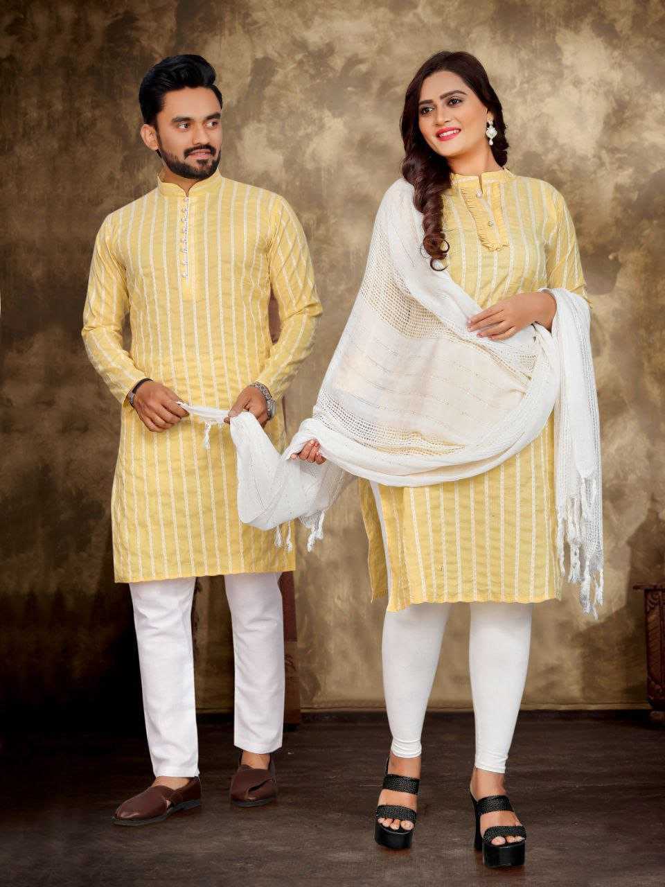 YNF COTTON RIN191 Madhu-Baala COUPLE WEAR WHOLESALE MENS KURTA PAYJAM & FEMALE KURTIS BOTTOM MANUFACTURER