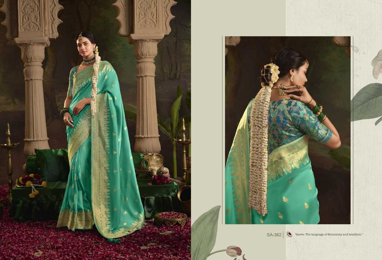 YNF CRAPE SILK KIMORA KESH235 RAAS CLOTHING BRANDS WHOLESALE SAREE MANUFACTURER