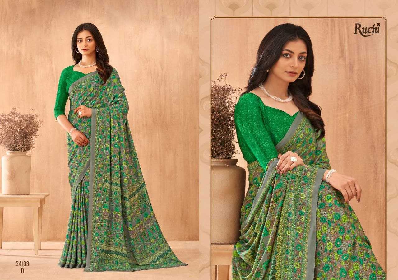 YNF CREPE SILK RUCHI RIN195 VOL-34 CLOTHING BRANDS WHOLESALE SAREES MANUFACTURER