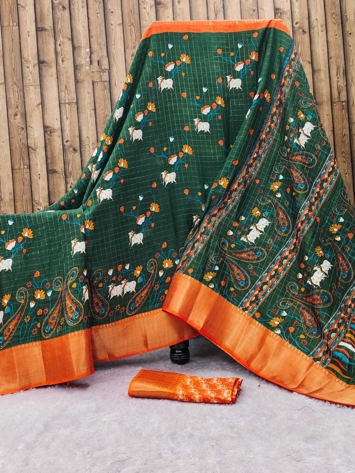 YNF DOLA SILK RIN149 MKD145 SILK SAREES WHOLESALE DOLA SILK ZARI BORDER SILK PRINTED SILK KALAMKARI SILK SAREES MANUFACTURER