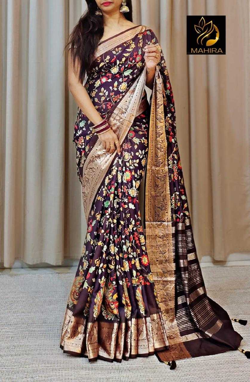 YNF DOLA SILK RIN149 MKD152 SILK SAREES WHOLESALE DOLA SILK ZARI BORDER SILK PRINTED SILK KALAMKARI SILK SAREES MANUFACTURER