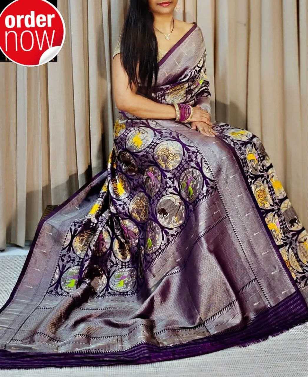 YNF DOLA SILK RIN165 RRI10 SILK SAREES WHOLESALE DOLA SILK ZARI BORDER SILK POCHAMAPALLY PRINTED SILK SAREES MANUFACTURER