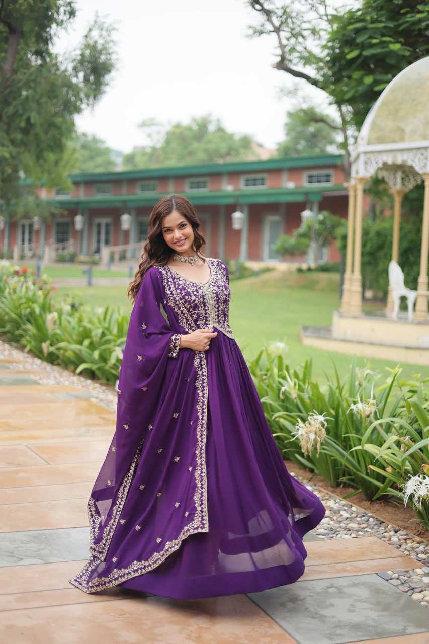 YNF FAUX BLOOMING KESH132 9202 GOWNS WHOLESALE WEDDING EMBROIDERY ANARKALI GOWNS MANUFACTURER