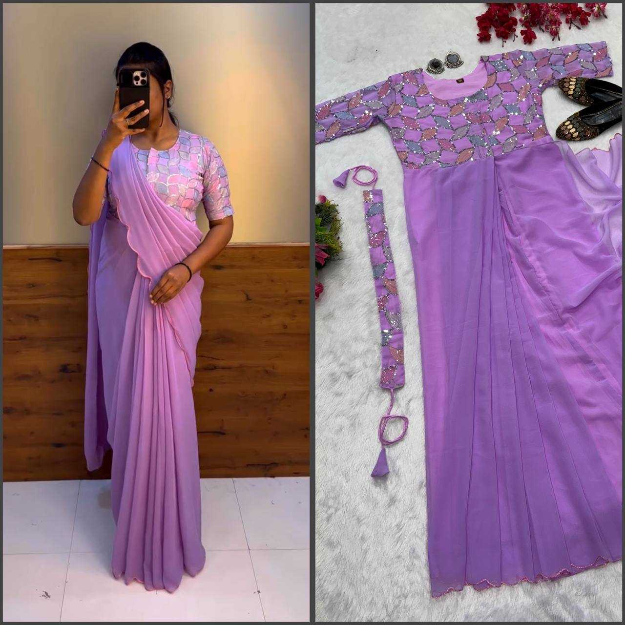 YNF FAUX GEORGETTE KESH224 218 GOWNS SAREES WHOLESALE PRINTED GEORGETTE FANCY SAREES GOWNS MANUFACTURER