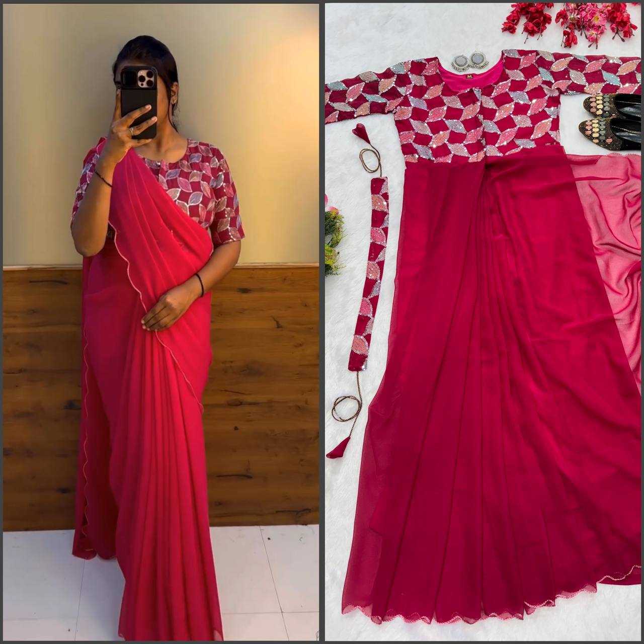 YNF FAUX GEORGETTE KESH224 218 GOWNS SAREES WHOLESALE PRINTED GEORGETTE FANCY SAREES GOWNS MANUFACTURER