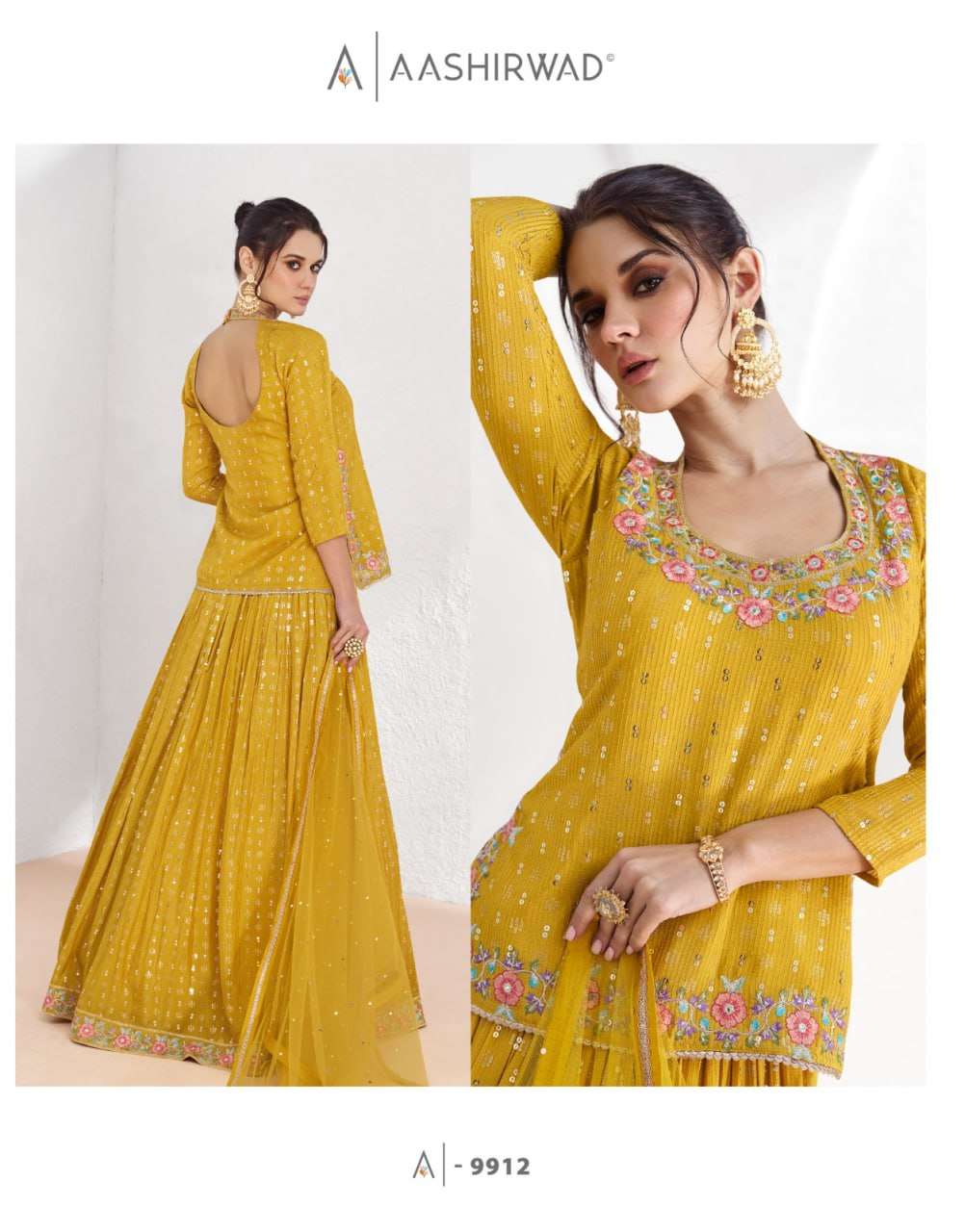 YNF GEORGETTE AASHIRWAD KESH233 AARZOO CLOTHING BRANDS WHOLESALE SUIT ADN DRESS MANUFACTURER