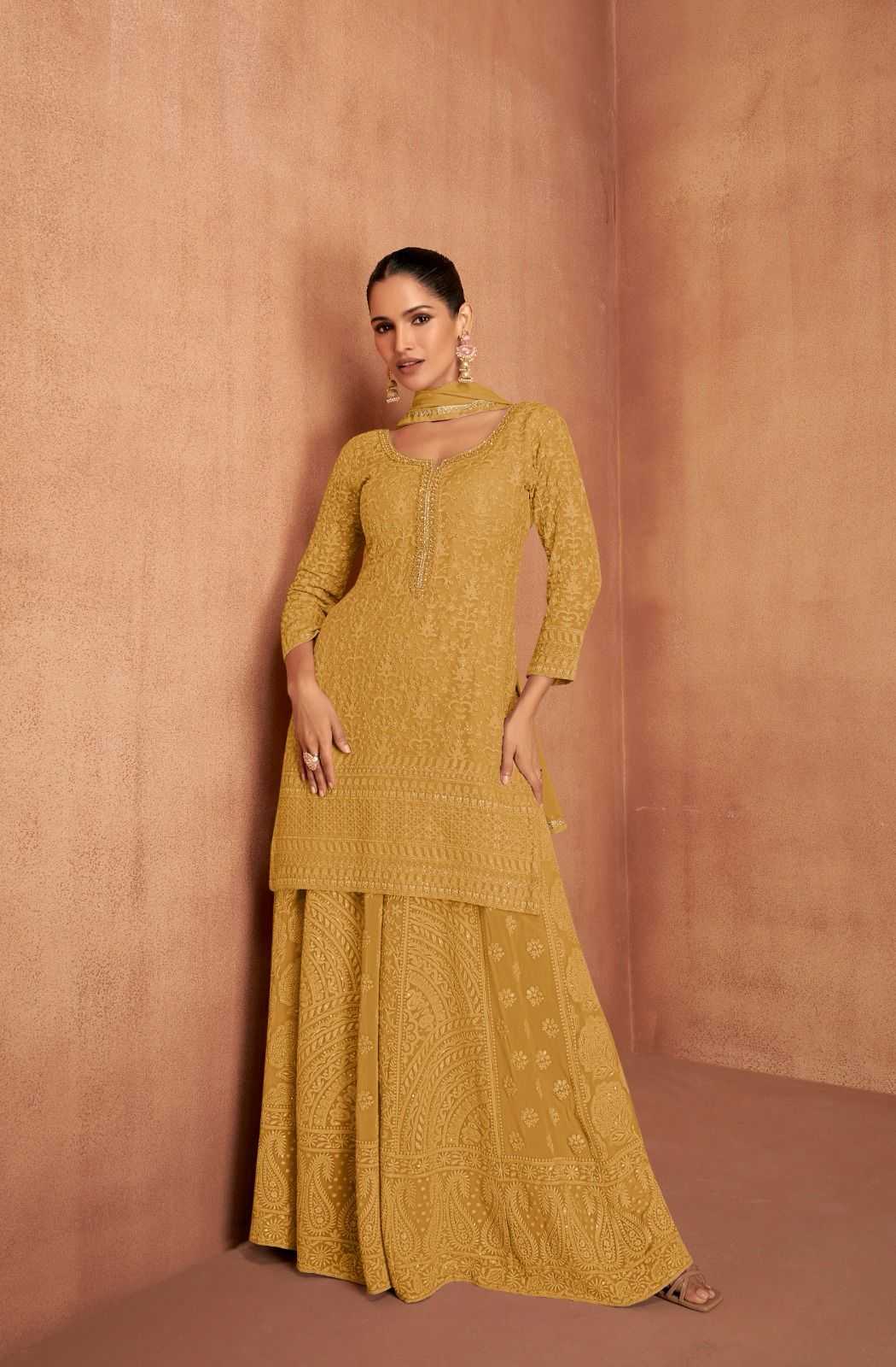 YNF GEORGETTE GULKAYRA KESH235 MANNAT CLOTHING BRANDS WHOLESALE SUITS MANUFACTURER