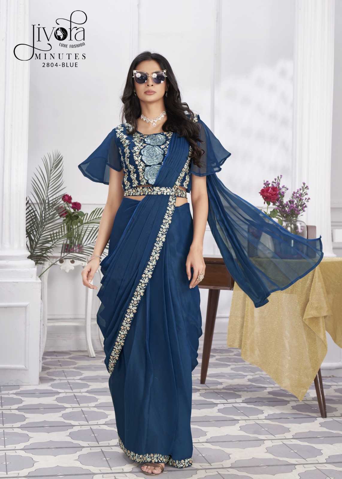 YNF GEORGETTE JIVORA RIN195 Minutes CLOTHING BRANDS WHOLESALE SAREES MANUFACTURER