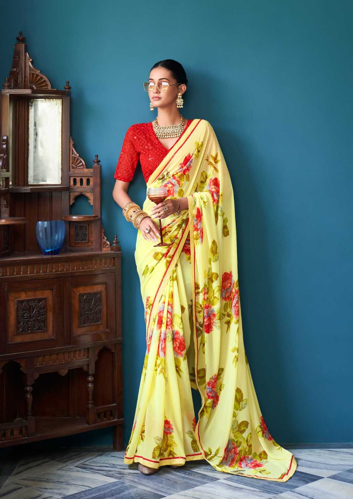 YNF GEORGETTE KESH235 Jharokha SAREES WHOLESALE PRINTED LADIES WEIGHTLESS SAREES MANUFACTURER