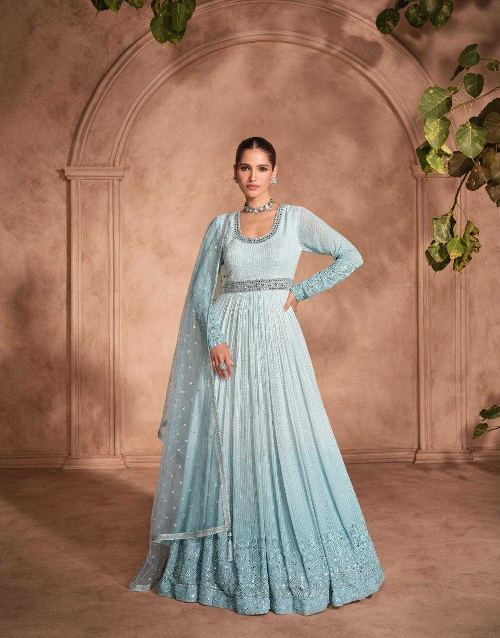 YNF GEORGETTE SAYURI KESH233 IZHAAR CLOTHING BRANDS WHOLESALE GOWNS MANUFACTURER