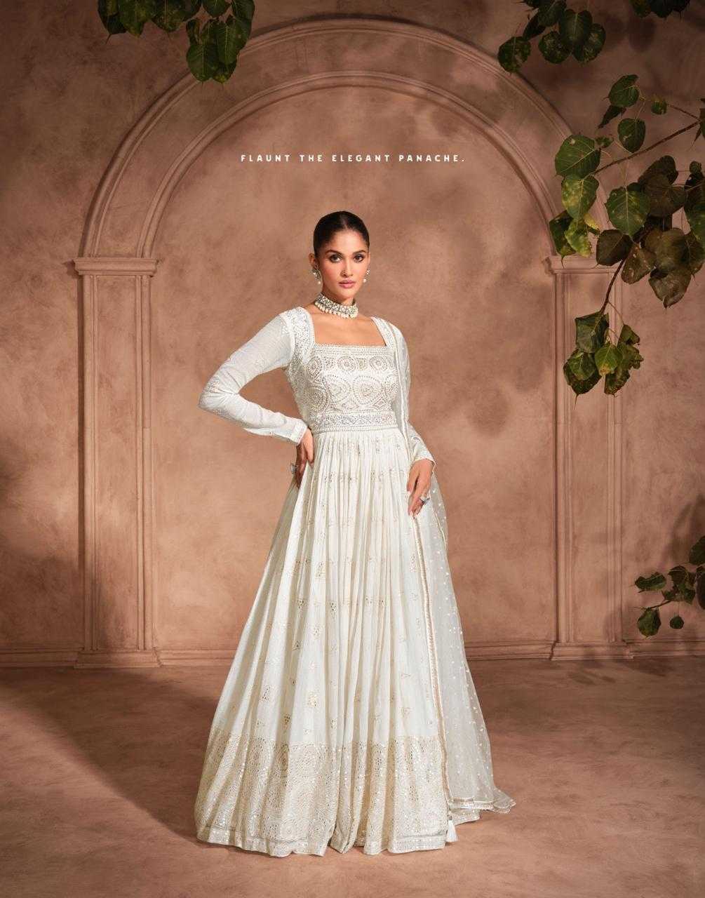 YNF GEORGETTE SAYURI KESH233 IZHAAR CLOTHING BRANDS WHOLESALE GOWNS MANUFACTURER