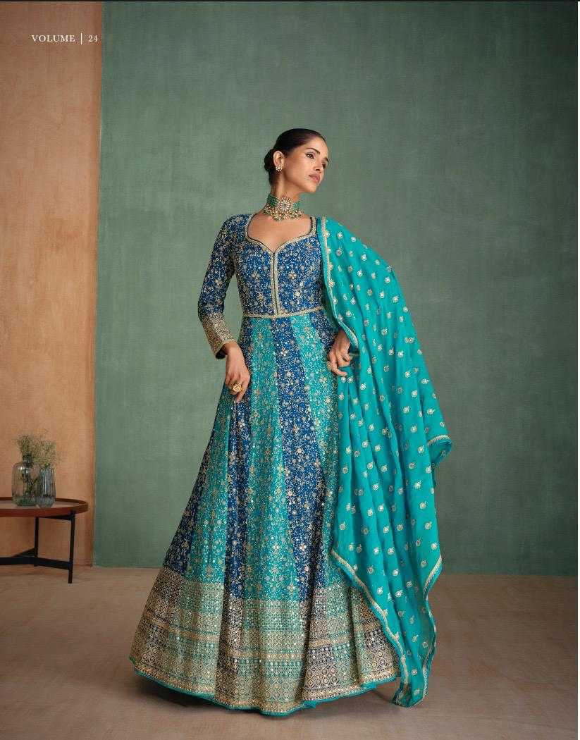 YNF GEORGETTE SAYURI KESH233 RANG CLOTHING BRANDS WHOLESALE GOWNS MANUFACTURER
